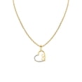 thumbnail image 1 of Precious Stars 14K Two-Tone Gold Cubic Zirconia Ladies Infinity and Heart Pendant with 18" Chain Necklace, 1 of 5