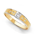 thumbnail image 1 of Precious Stars 14K Two-Toned Gold Cubic Zirconia 3-mm Ladies Wedding Band, 1 of 4