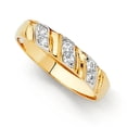 thumbnail image 1 of Precious Stars 14K Two-Toned Gold Cubic Zirconia 4-mm Ladies Wedding Band, 1 of 3