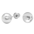 thumbnail image 1 of Precious Stars 14K White Gold Unisex 6mm Ball Stud Screwback Earrings, 1 of 2