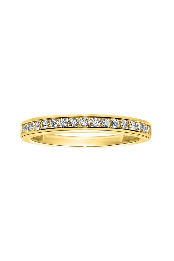 14K Yellow Gold 1/5ct TGW Round-cut Cubic Zirconia Channel-Set Wedding Band