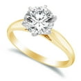 thumbnail image 1 of Precious Stars 14K Yellow Gold 1ct TGW Round-cut Cubic Zirconia Solitaire Engagement Ring, 1 of 6