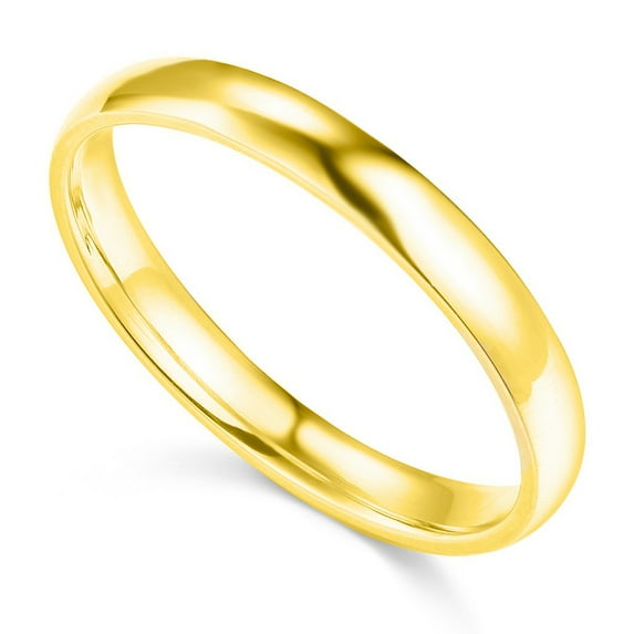 Genuine Solid 14k Yellow or White Gold 3mm Comfort-fit Polished Wedding Band for Men/Women Sizes 4-12
