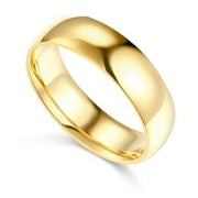DIMAYA FINE JEWELRY Genuine Solid 14k Yellow or White Gold 6mm Comfort-fit Polished Wedding Band for Men/Women Sizes 4-12