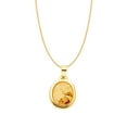 thumbnail image 1 of Precious Stars 14K Yellow Gold Children's Oval Baptism Pendant with 16" Chain Necklace, 1 of 6
