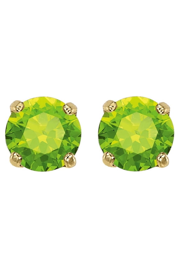 14K Yellow Gold Cubic Zirconia 3-mm Birthstone Screwback Earring Studs-August