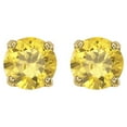 thumbnail image 1 of Precious Stars 14K Yellow Gold Cubic Zirconia 4-mm Birthstone Screwback Earring Studs-November, 1 of 5