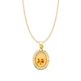thumbnail image 1 of Precious Stars 14K Yellow Gold Cubic Zirconia Girl's First Communion Pendant with 18" Chain Necklace, 1 of 6
