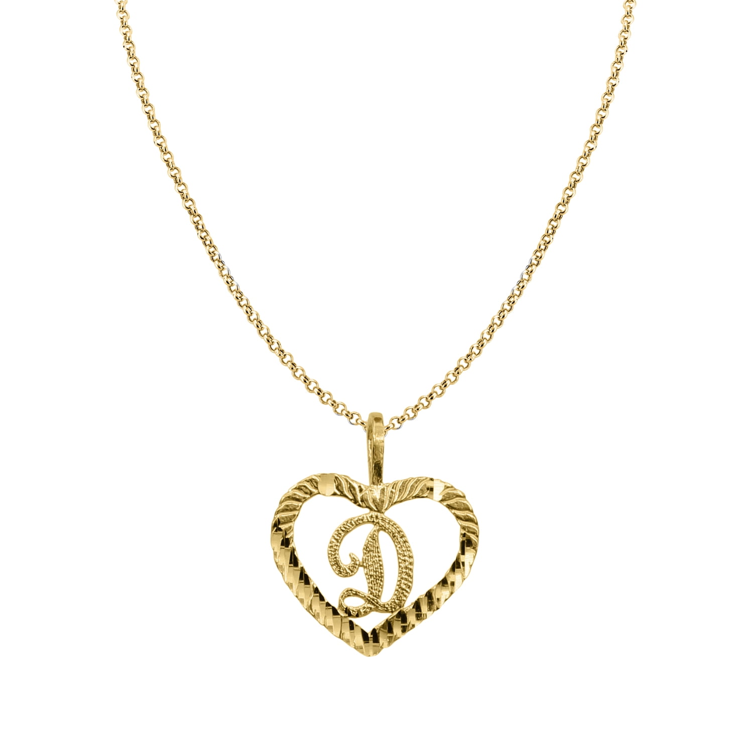 Genuine 14k Yellow Gold Fancy Heart Initial Philippines Ubuy