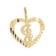 thumbnail image 1 of Precious Stars 14K Yellow Gold Diamond-cut Heart-shaped Initial Letter 'J' Pendant - No Chain, Pendant Only, 1 of 4