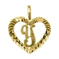 thumbnail image 1 of Precious Stars 14K Yellow Gold Diamond-cut Heart-shaped Initial Letter 'Y' Pendant - No Chain, Pendant Only, 1 of 3