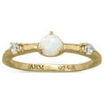 thumbnail image 1 of Precious Stars 14K Yellow Gold Plated Sterling Silver Synthetic Opal and Cubic Zirconia Ring, 1 of 2