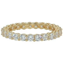 Precious Stars 14K Yellow Gold Prong-set Round-cut Cubic Zirconia Eternity Band