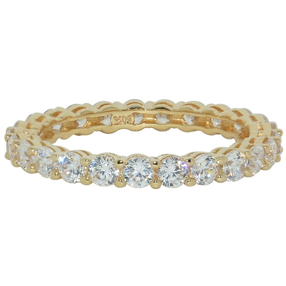Precious Stars 14K Yellow Gold Prong-set Round-cut Cubic Zirconia Eternity Band