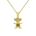thumbnail image 1 of Precious Stars 14K Yellow Gold Round-cut Cubic Zirconia August Birthstone Girl/Daughter Pendant with 16" Chain Necklace, 1 of 7