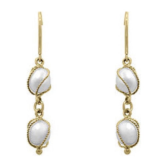 Precious Stars 18k Yellow Goldplated Sterling Silver Pearl Drop Earrings