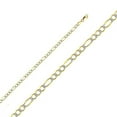 thumbnail image 1 of Precious Stars  22 in. 14K Two Tone Gold 3.9 mm Open Light White Pave 3 Plus 1 Figaro Chain, 1 of 1