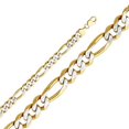thumbnail image 1 of Precious Stars  26 in. 14K Two Tone Gold 11.3 mm Wide Regular White Pave 3 Plus 1 Figaro Chain, 1 of 1
