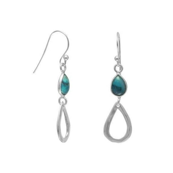 Precious Stars 64848 Sterling Silver Dangling Stabilized Turquoise Drop Earrings