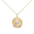 thumbnail image 1 of Precious Stars 73231-20 20 in. 14K Yellow Gold Plated Sterling Silver Sand Dollar Pendant with 1.5 mm Cable Chain, 1 of 1