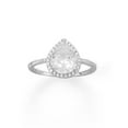 thumbnail image 1 of Precious Stars 83804-5 Sterling Silver Pear-Cut Cubic Zirconia Halo Engagement Ring - Size 5, 1 of 1