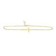 thumbnail image 1 of Precious Stars AB-0316 14k Yellow Gold Sideways Cross Chain Bracelet, 1 of 1