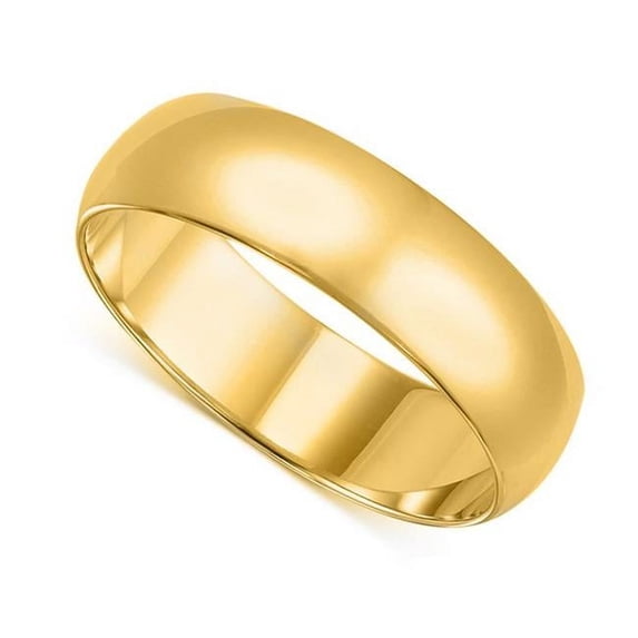 Precious Stars BR-080-7.5 8 mm 14K Yellow Gold Standard-fit Polished Wedding Band - Size 7.5