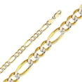 thumbnail image 1 of Precious Stars CH-0299-085 8.5 in. 14K Two Tone Gold 8.6 mm Wide Regular White Pave 3 Plus 1 Figaro Chain, 1 of 1