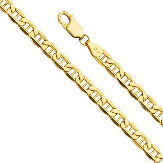 Precious Stars CH-0534-220 22 in. 14K Yellow Gold 4.7 mm Hollow Mariner Chain