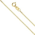 thumbnail image 1 of Precious Stars CH-0559-200 20 in. 14K Yellow Gold 0.9 mm Thin & Dainty Diamond-Cut Angled Rolo Cable Chain, 1 of 1