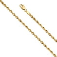 thumbnail image 1 of Precious Stars Genuine 14k Yellow Gold 2.5mm Hollow French Rope Chain Necklace for Men and Women - Perfect for Pendants - Available in 16" 18" 20" 22" 24", 1 of 2