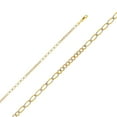 thumbnail image 1 of Precious Stars Genuine 14k Yellow Gold 2.6mm Pave 10+7 Figaro Chain Necklace - Perfect for Pendants - Available in 16" 18" 20" 22" 24", 1 of 2