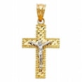 thumbnail image 1 of Precious Stars Jewelry 14k Two-tone Gold Crucifix Religious Pendant, 1 of 1