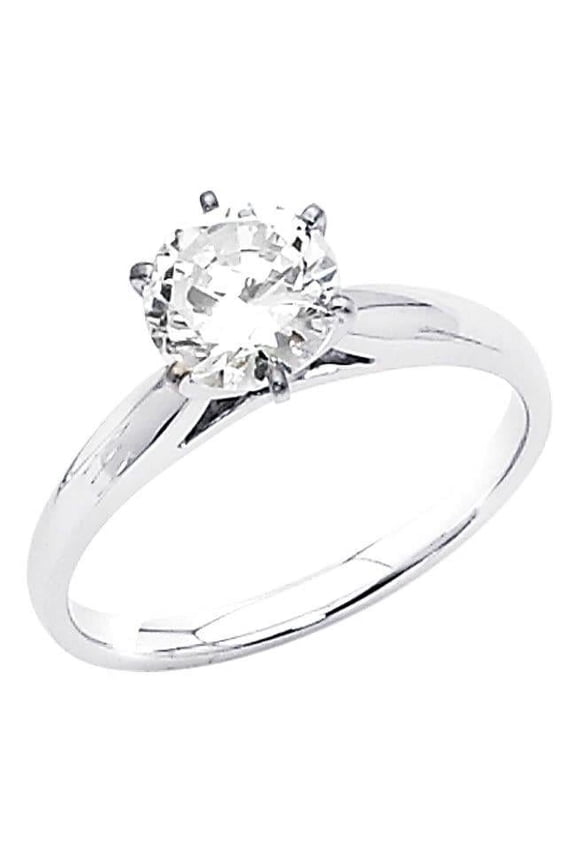 Jewelry 14k White Gold 1ct TGW Round-cut Diamonette Solitaire Engagement Ring