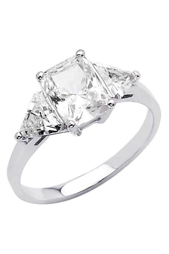 Jewelry 14k White Gold 2ct TGW Emerald-cut Diamonette Engagement Ring