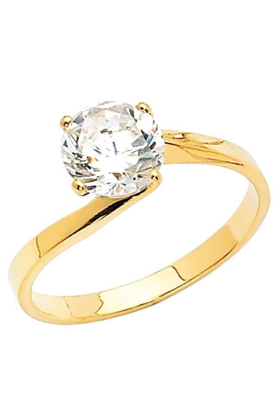 Jewelry 14k Yellow Gold 1ct TGW Round-cut Diamonette Solitaire Bypass Engagement Ring