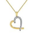 thumbnail image 1 of Precious Stars Jewelry 14k Yellow Gold Cubic Zirconia Open Heart Pendant with 1.7-mm Yellow Gold Flat wheat Chain, 1 of 1