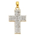 thumbnail image 1 of Precious Stars Jewelry 14k Yellow Gold Cubic Zirconia Wide Cross Pendant, 1 of 1