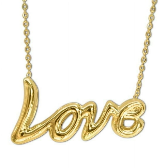 14k Yellow Gold Floating 'Love' Necklace