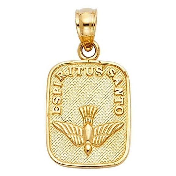 Precious Stars Jewelry 14k Yellow Gold Holy Spirit Dove Bapstism Pendant