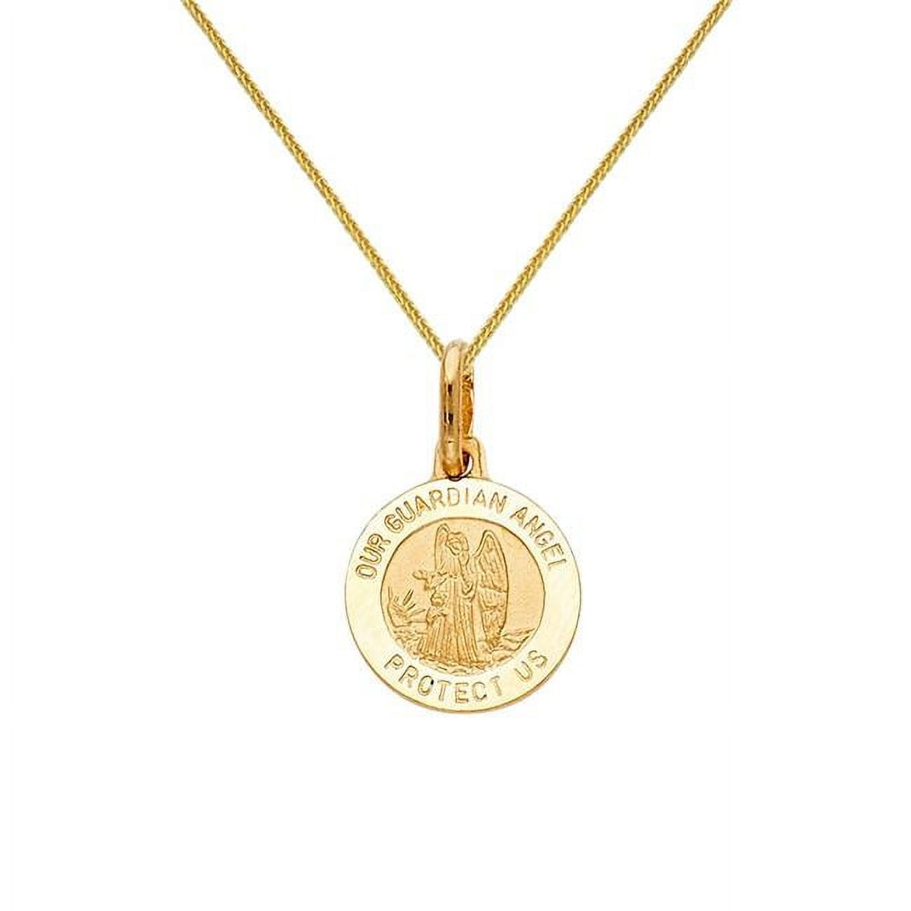 Precious Stars Jewelry 14k Yellow Gold Our Guardian Angel Round ...
