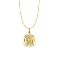 thumbnail image 1 of Precious Stars Jewelry 14k Yellow Gold Saint Joseph Round Medallion with 1.6-mm Rolo Chain, 1 of 1