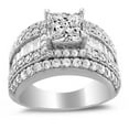 thumbnail image 1 of Precious Stars OS0065-RG-sz7 14K White Gold 2.5CT TGW Princess-cut Diamonette Engagement Ring, Size 7, 1 of 1