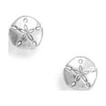 thumbnail image 1 of Precious Stars Oxidized Sterling Silver Sand Dollar Stud Earrings, 1 of 2