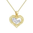 thumbnail image 1 of Precious Stars PT1827-CH193-22 22 in. 14K Two Tone Gold Open Heart No.1 Mom Mothers Day Pendant with Square Wheat Chain, 1 of 1