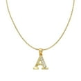 thumbnail image 1 of Precious Stars PT2056A-CH227-20 20 in. 14K Two Tone Gold Diamond-Cut Initial Letter A Pendant with 1.2 mm Rolo Chain, 1 of 1
