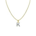 thumbnail image 1 of Precious Stars PT2123K-CH227-20 20 in. 14K Yellow Gold Cubic Zirconia Initial Letter K Pendant with 1.2 mm Rolo Chain, 1 of 1