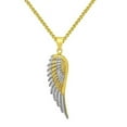 thumbnail image 1 of Precious Stars PT2330-CH188-24 24 in. 14K Two Tone Gold Angel Wing Pendant with 1.4 mm Flat Wheat Chain, 1 of 1