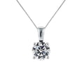 thumbnail image 1 of Precious Stars PT700-CH195-22 22 in. 14K White Gold 7mm Round-Cut Cubic Zirconia Solitaire Pendant & 0.8mm Flat Square Chain, 1 of 1