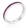 thumbnail image 1 of Precious Stars R01147R-V20-05 Precious Stars Rhodium Round-Cut Purple Swarovski Crystals Stackable Ring, 1 of 4